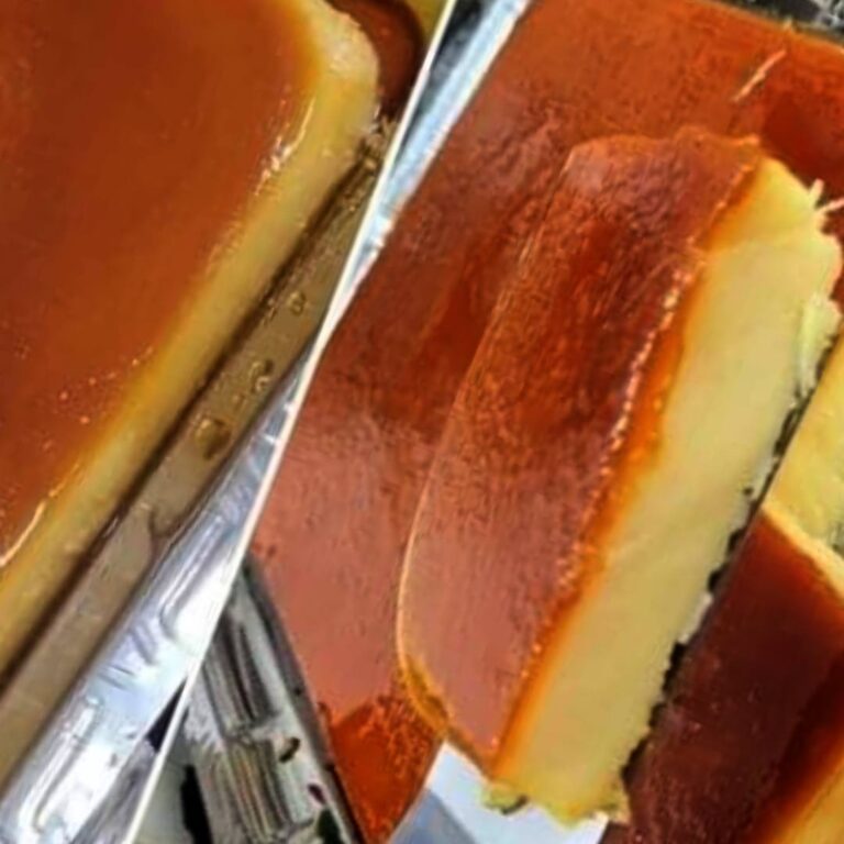 Simple Bakery Pudding with golden caramel