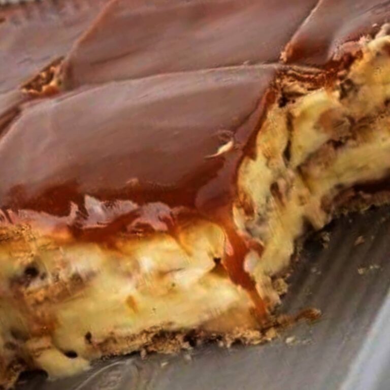 No-Bake Caramel Apple Eclair Cake